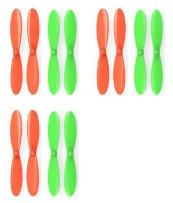 Hubsan X4 H107L Orange Green Propeller Blades Propellers Props 3 Pack - Image 1 of 2