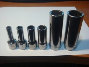 MATCO 6 pc. 3/8 dr. metric deep socket set (6-7-9-11-16-19mm) Mostly New - Bild 1 von 3