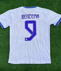 Real Madrid BENZEMA 9 HOME 2021/22 Authentic Soccer Name Set - Picture 1 of 8