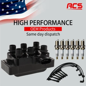 OEM Ignition Coil & 6X Iridium Spark Plug & 6 Wire For Ford Explorer Mazda FD480 - Picture 1 of 17