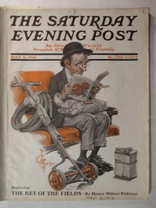 1916 May Saturday Evening Post JC Leyendecker Cover MAN W/GARDENING TOOLS comple - Picture 1 of 5
