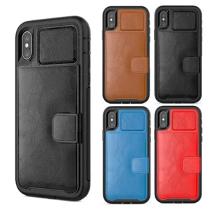 Custodia Per IPHONE X 10 XS 5.8 " Lusso Anti-urto Pelle Robusta Gomma Paraurti - Foto 1 di 21