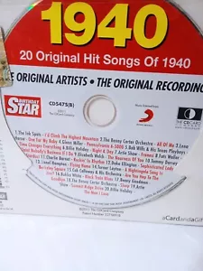 CD INTROVABILE 20 BRANI ORIGINALI DELL'ANNO 1940 Cd compilation 1940 NUOVO Siae - Foto 1 di 2