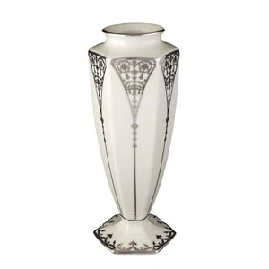 Lenox China 9" CENTENNIAL Vase Sterling Silver Overlay 250 Made in 1989 USA - Picture 1 of 4