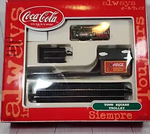 Coca-Cola Town Square TROLLEY & TROLLEY HOUSE New in Box Untested - Picture 1 of 13