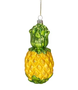 BEACHCOMBERS HAND BLOWN GLASS PINEAPPLE WELCOME SYMBOL CHRISTMAS ORNAMENT - Picture 1 of 1