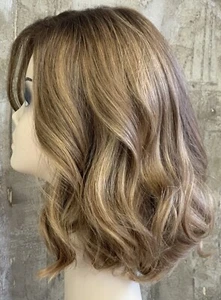 Brand New Wig Honey Blonde 100% EUROPEAN HUMAN HAIR Soft Waves F2111102-19 - Picture 1 of 5