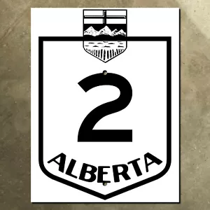 Alberta provincial highway 1 route marker road sign Canada 1960 shield mountains - Picture 1 of 1