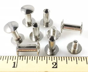 CONCHOS Chicago Screws 1/2" Plain 100 pcs NP SILVER - Picture 1 of 1