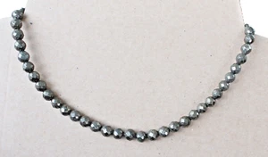 Cadena de pirita facetada, 8 mm, 45 cm"" cierre plateado (NB - 3) - Imagen 1 de 3