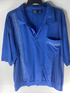 John Blair Men’s 3XL Shirt Polo Classic Casual Career Blue Pocket Mesh Bandana - Picture 1 of 11
