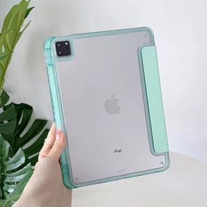 PU Smart Case For iPad 10th 9th 8th 7th Air 5/4 Pro Stand Cover With Pencil Slot - Picture 1 of 26