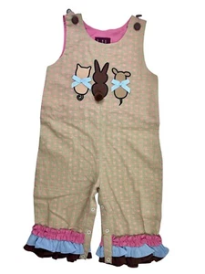 Lil Cactus Girls Easter Bunny Spring Romper Ruffle Dog Cat NEW Sz 12-18 Months - Picture 1 of 6