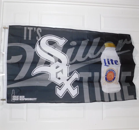 CHICAGO WHITE SOX Miller Lite It's Miller Time Great Beer 3'X5' 3X5 Banner Flag Cover