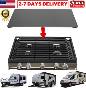 Cubierta superior de aluminio para estufa de autocaravana cámper quinta rueda oculta 3-4 quemadores placa negra de gas - Imagen 1 de 24