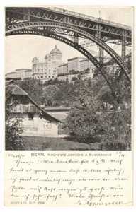 Raro 1900 UDB PC: Puente Kirchnfeld y Palacio Federal - Berna, Suiza - Imagen 1 de 2