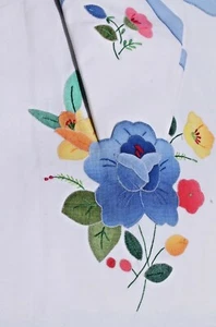 Hand Made Floral Appliqué Linen Napkins Pocket Placemats, Set of 6 New - Picture 1 of 4