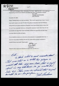 FAN LETTER RESPONSE- JACK HARSHMAN, BOSTON RED SOX: TED WILLIAMS, BAS CERTIFIED - Picture 1 of 2