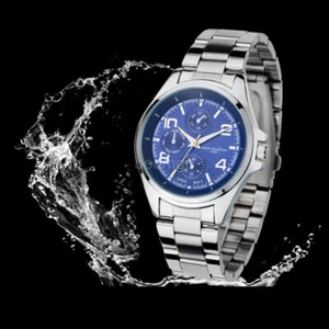 Fashion Sport Date Quartz Wrist Watch Waterproof Stainless Steel Men's Watches - Picture 1 of 14