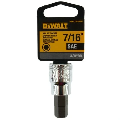 Dewalt DWMT74634OSP 7/16" Chrome Hex Bit Socket, 3/8" Drive, 74-634D - Image 1 of 4