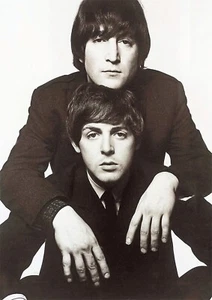 The Beatles John Lennon, Paul McCartney Shoulders BW Poster