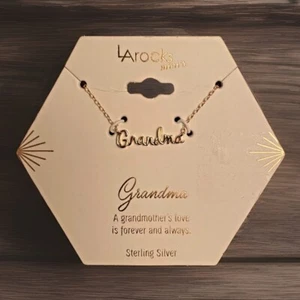 “GRANDMA” Script-Name Necklace By:LArocks-mini’s, Sterling Silver w/Gold Plate❤️ - Picture 1 of 19
