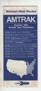 Amtrak Midwest-West Routes Time Tables Summer 1989 - Picture 1 of 2