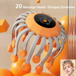 20 cabezales de masaje masaje masajeador de cabeza de cuero cabelludo naranja luz roja vibrador pulpo rascador - Imagen 1 de 22
