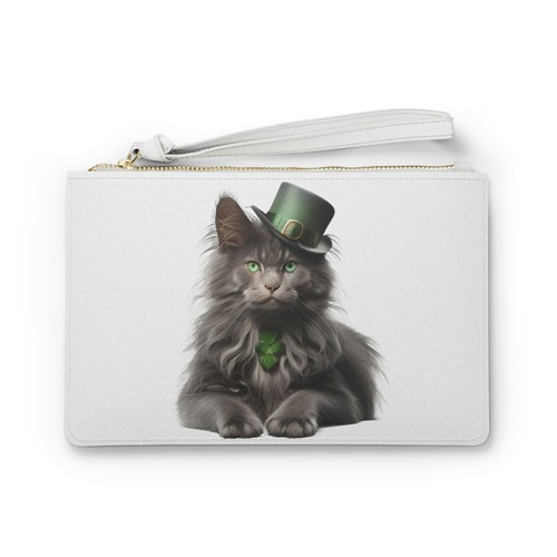 PRADA Portafoglio pochette da polso St Patricks Day Lucky Main Coon Cat Designer Cat Love