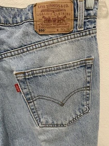 Vintage 90s Levi’s 550 36x30 Relaxed Faded Distress Grunge Jeans Made In Hungary - Bild 1 von 21