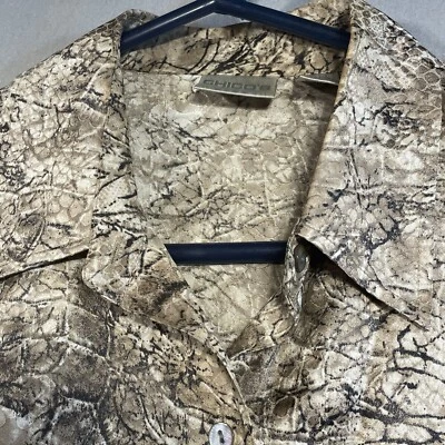 Camisa Chicos Mezcla Seda Mujer Talla 1 Abotonada Marrón Tostado Larga Sl Serpiente Estampado Camuflada Foto 1 de 4