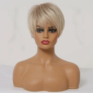 -50% Peruka Short Bob Blond Naturalny Wygląd HIT OD RĘKI + SPECJALNY GRZEBIEŃ - Zdjęcie 1 z 4