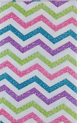  Toalha de mesa multicolorida salpicada em zig zag Chevron listras vinil - Vários tamanhos - Imagem 1 de 3