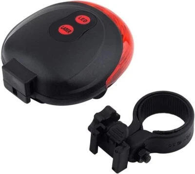 5-LED + 2-Laser Bicycle Rear Tail Light ~ Flashing Safety Warning Lamp for Night - Image 1 of 4