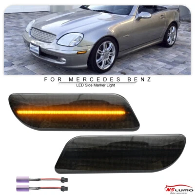 Luces LED laterales para 97-04 Mercedes Benz Clase SLK R170 CLK320 W208 ahumadas Foto 1 de 4