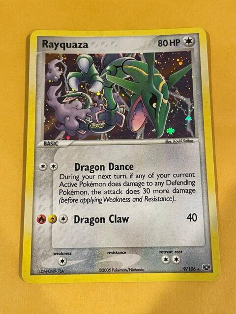 Pokemon TCG Rayquaza Holo Gold 9/106 EX Emerald Stamp, ENG