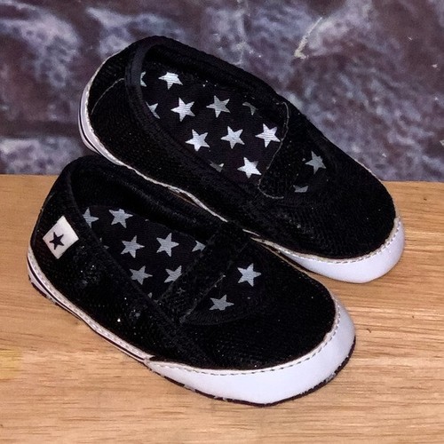 Scarpe con culla morbide nere Converse One Star Maryjane neonata taglia 3