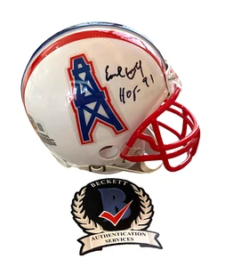 EARL CAMPBELL SIGNED AUTOGRAPH HOUSTON OILERS MINI HELMET BECKETT BAS HOF 91 - Picture 1 of 1
