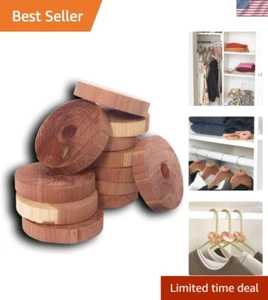 Pack of 6 Eco-Friendly Cedar Rings: Natural Moth Deterrent for Your Closet - Picture 1 of 8