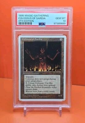🟤🟤 1995 Magic The Gathering COLOSSUS OF SARDIA 4TH EDITION PSA 10 💎MINT POP 2 - Image 1 of 3