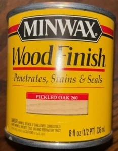 MINWAX PICKLED OAK 260 INTERIOR OIL BASED WOOD FINISH STAIN 1/2 PINT - Picture 1 of 2