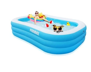 Inflatable Swimming Pool 92" X 56" X 22" Full-Sized Lounge Pool Floats Family - Picture 1 of 6