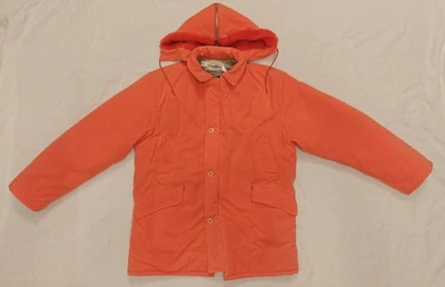 Chaqueta de caza silenciosa aislada de lana naranja brillante Johnson Garment de colección para hombre talla L Foto 1 de 4