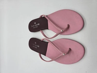 Kate Spade Zapatos Mujer Talla 7 Rosa Cuero Sandalias Chanclas Tanga Minimalista Foto 1 de 4