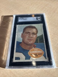 1960 Topps Pat Summerall #77 SGC 5 Excellent HOF Announcer New York Giants - Picture 1 of 5