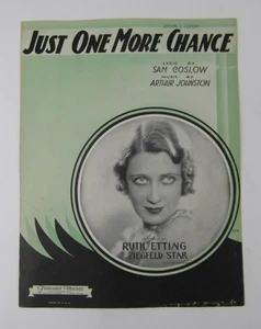  1931 sheet music Just One More Chance - - Ruth Etting photo cover - Picture 1 of 3