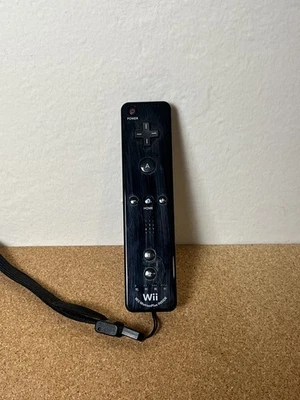 Official Wii Remote BLACK Nintendo Motion Plus Inside Wii OEM w/ nyko battery - Image 1 of 4