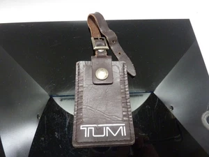 TUMI 'Dunkelbraun/Silber Logo Leder Kofferanhänger 4" x 2 1/2" - Bild 1 von 4