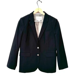 Banana Republic Damen schwarz 2 Knopf Verschluss tailliert Stretch Blazer Gr. 12 P - Bild 1 von 9