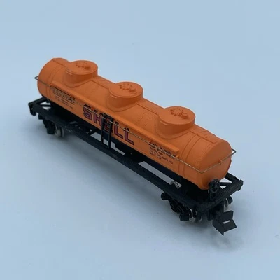 Vintage Bachmann N Scale Shell Triple Dome Tanker Tank Car Orange - Image 1 of 4